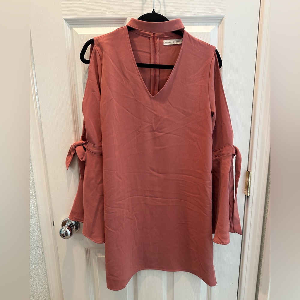 Mauve Paper Crane Boho Dress Small